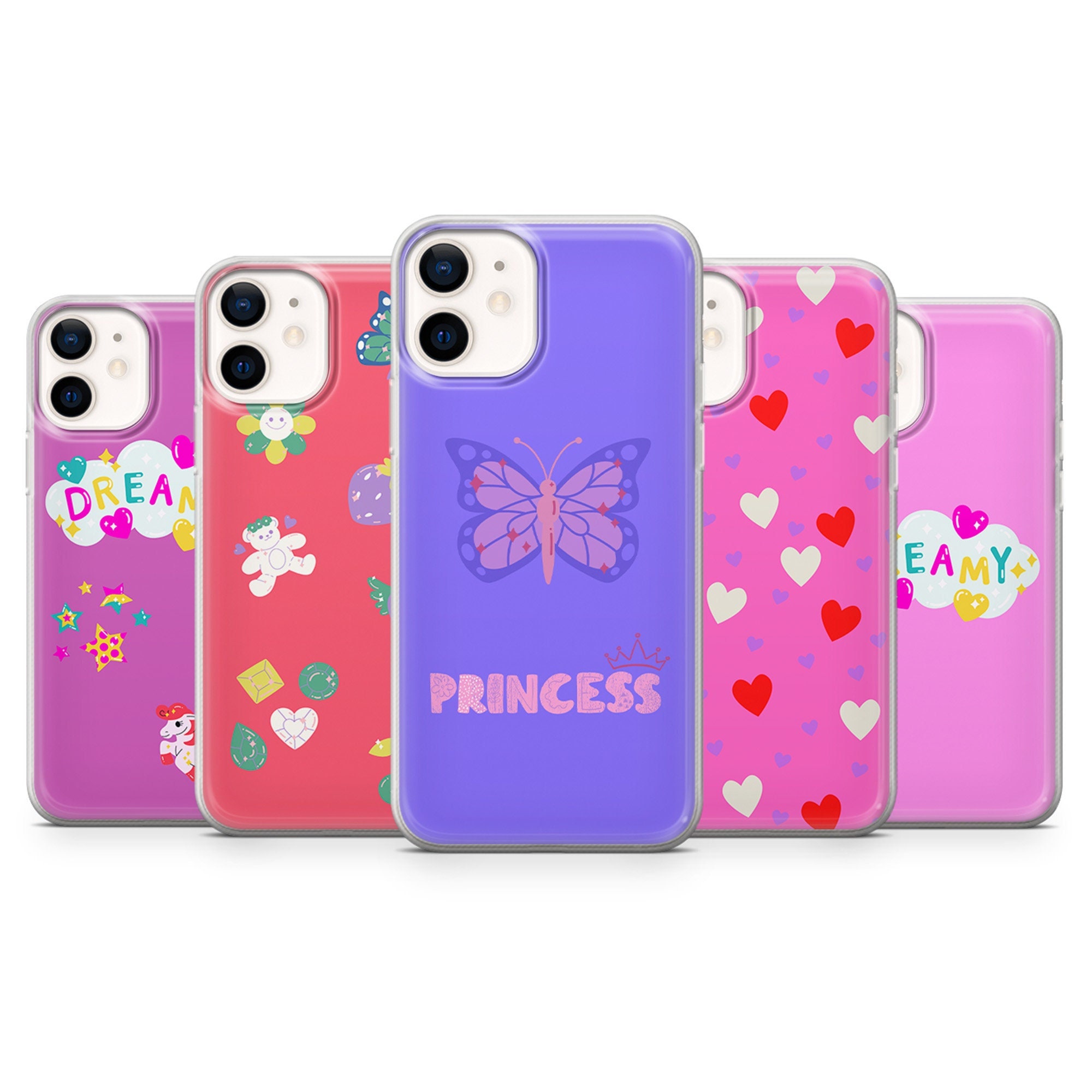 Custodia con farfalla glterata per iPhone 16 15 14 13 12 11 Pro Max X
