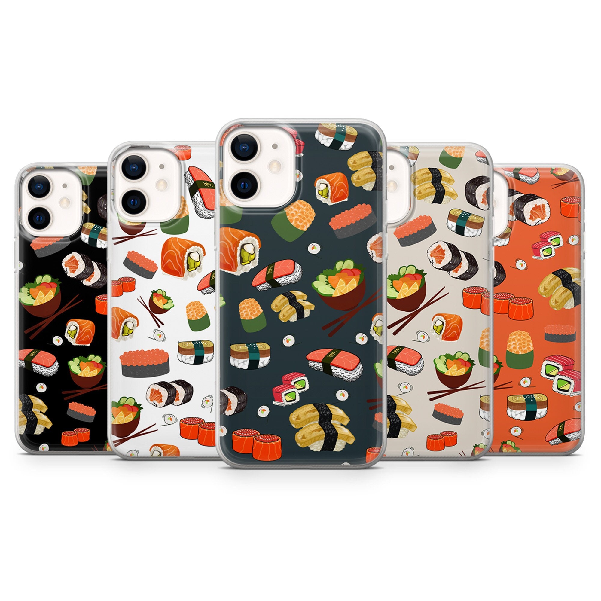 Japanese Sushi Pixel iPhone Case Magsafe対応 Sushi Phone Case Japanese Food Cover Fit for iPhone 14 Pro