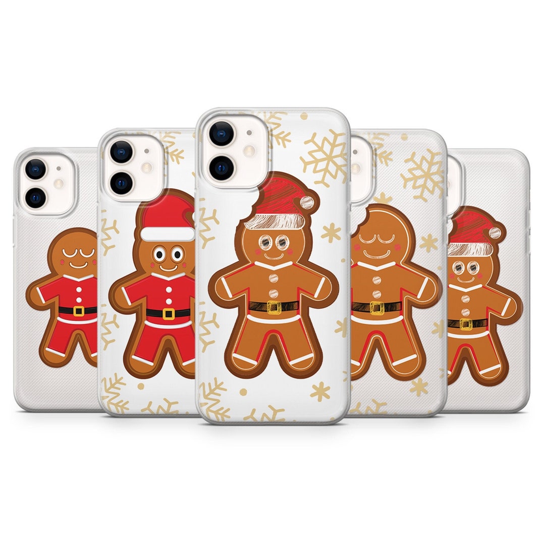 Gingerbread Man Case XMAS Clear Cover Fit for iPhone 14 Pro, 13