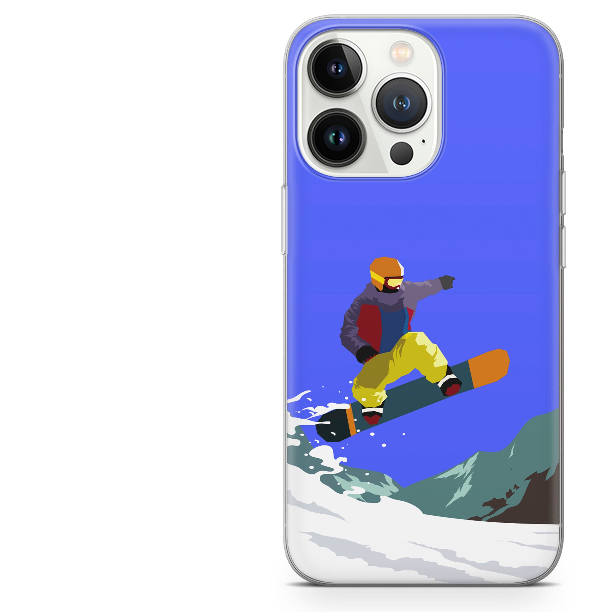 Winter Phone Case Snowboarding Cover Fit for iPhone 14 Pro, 13, 12