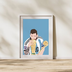 Minimalist Poster Lionel Messi Argentina - World Cup 2022
