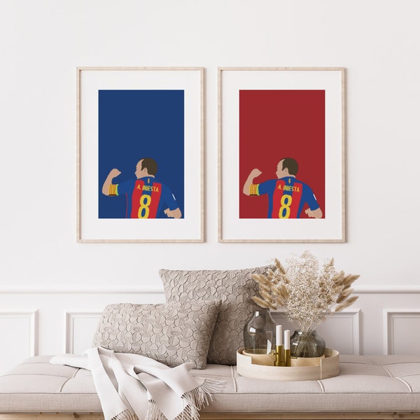 Andres Iniesta FC Barcelona minimalist poster