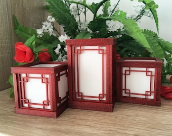 3D Mini Tealight Lanterns, Decoration Tealights, Styles - Chinese, Japanese
