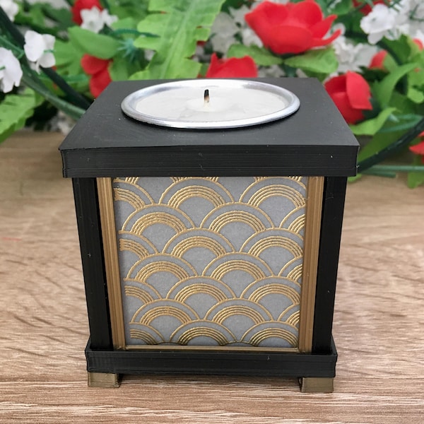 Art Deco Tealight Lantern: Fan Style II Candle Holder, Table Decoration