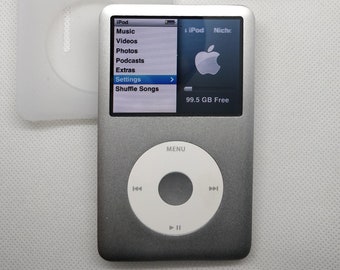 Apple iPod Classic - 7th gen, silver (3000mah battery, customised)