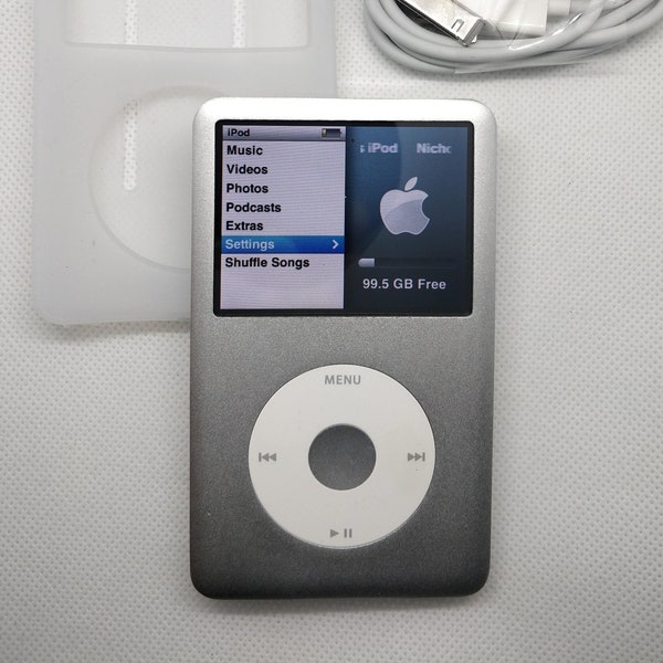 Apple iPod Classic - 7th gen, silver (3000mah battery, customised)