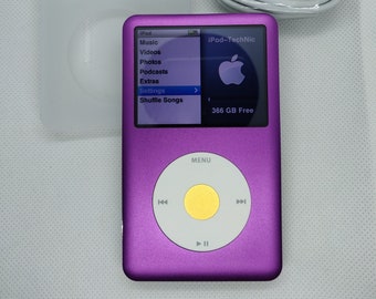 Apple iPod Classic - 7th gen, purple+white+gold (3000mah battery, customised)