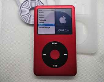 Apple iPod Classic – 6./7. Generation, rot+schwarz (3000-mAh-Akku, individuell angepasst)