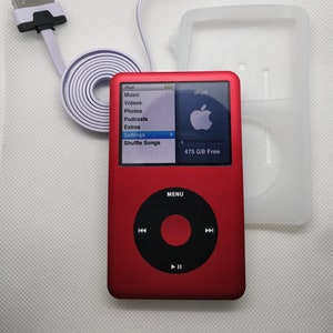 Apple iPod Classic - 6a/7a generazione, rosso+nero (batteria da 3000mAh, personalizzata)