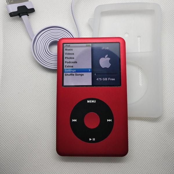 Apple iPod Classic - 6th/7th gen, red+black (3000mah battery, customised)