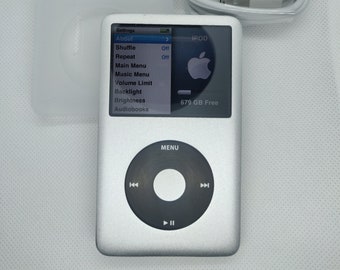 Apple iPod Classic - 7th gen, silver+black (3000mah battery, customised)