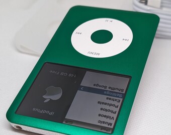 Apple iPod Classic - 第 7/6 世代、グリーン+ホワイト (3000 mAh