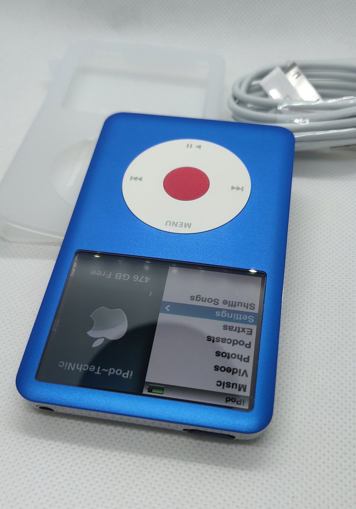 Apple Ipod Classic - 7th/6th Gen, Blue+white+red (3000mah Battery