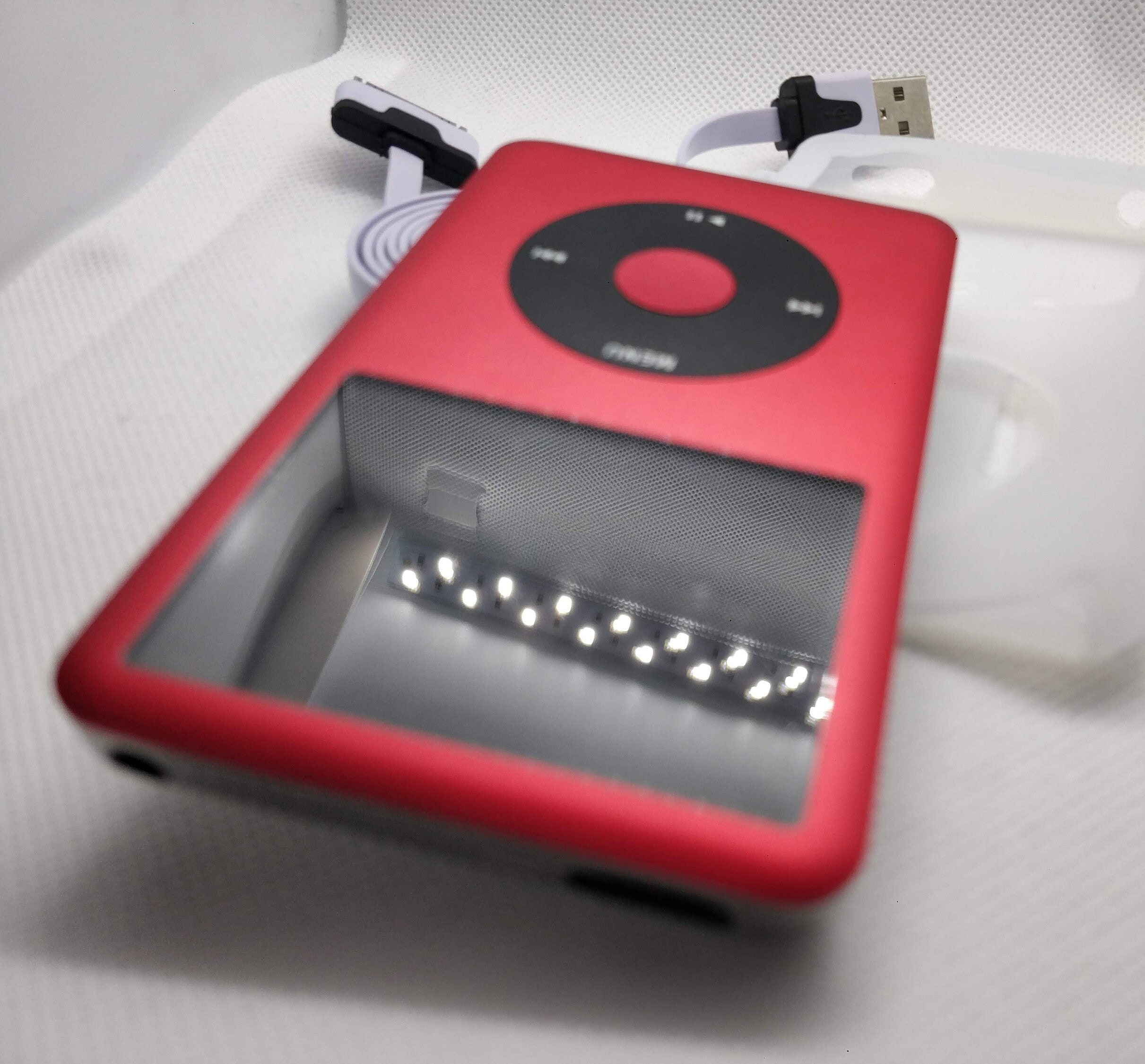 Apple iPod Classic - 第7世代/第6世代、赤＋黒（3000mAhバッテリー
