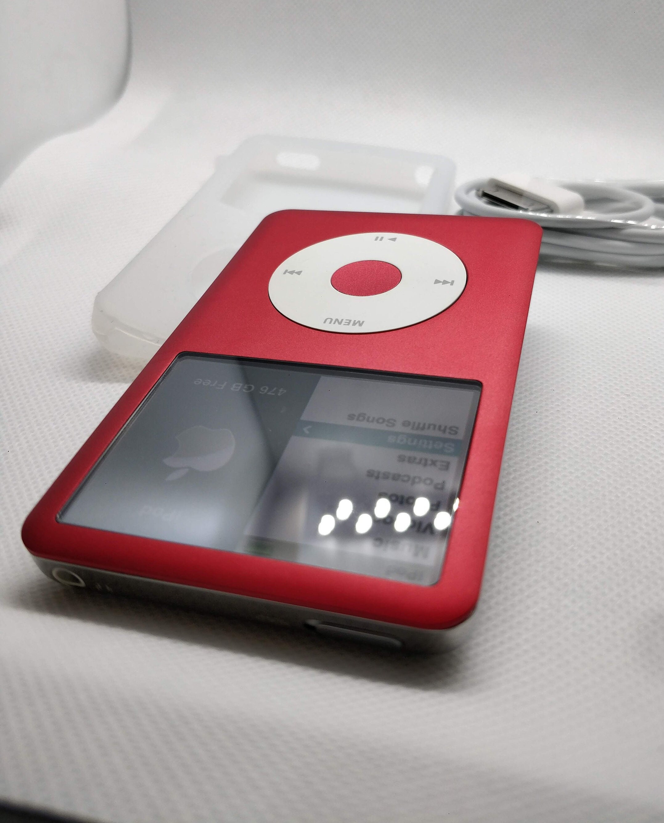 Apple iPod Classic - 第 7/6 世代、赤 + 白 (3000mAh バッテリー