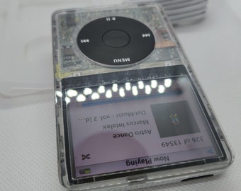 Apple iPod Classic - 第 5 世代、クリア+ブラック (3000 mAh