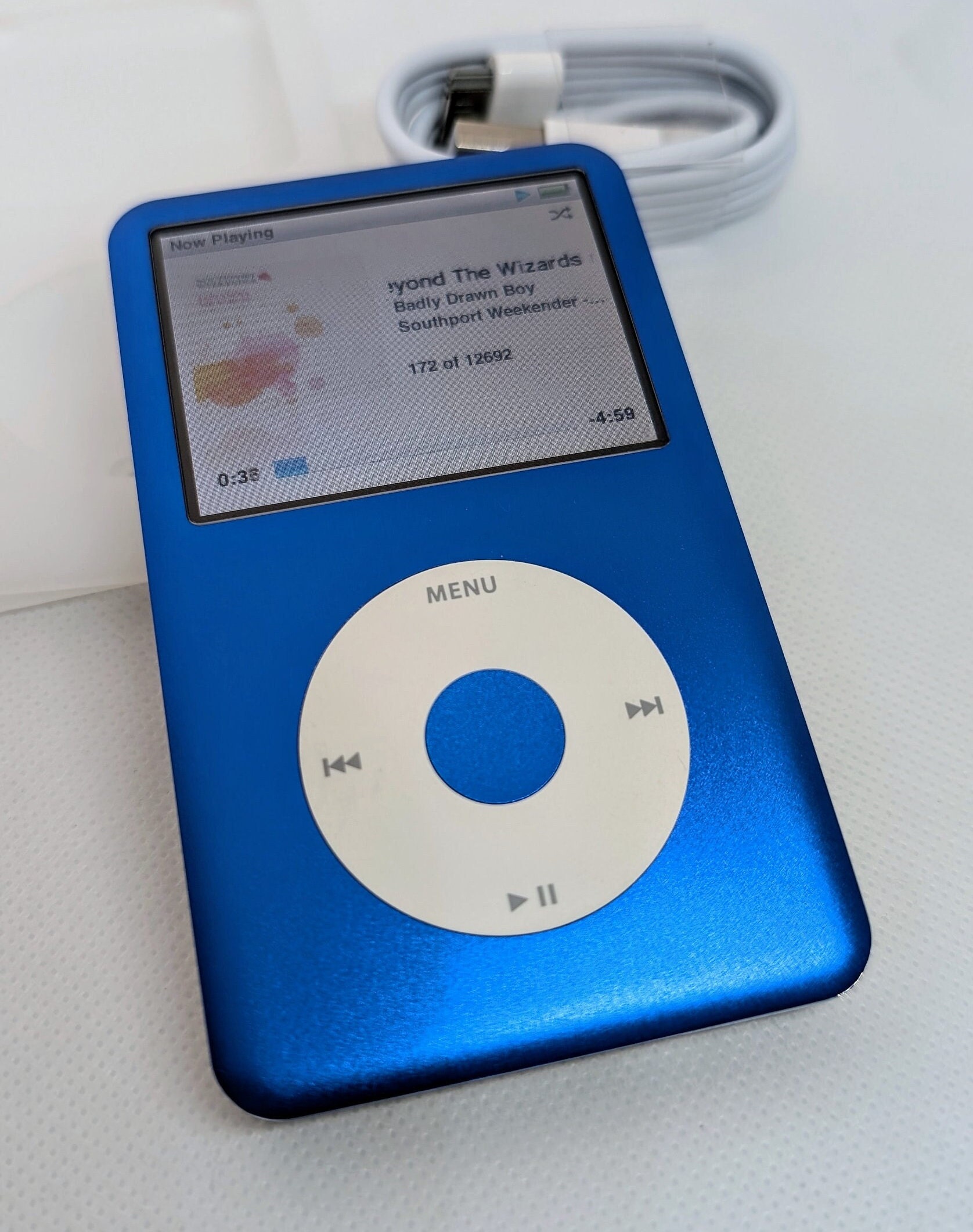 【美品】iPod Classic 第7世代 オールブルーver 256GB Apple IPOD CLASSIC 7th Generation 256GB SSD MP3 Blue Excellent