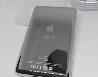 Apple iPod Classic - 第5世代、ホワイト＋ブルー（3000mAhバッテリー