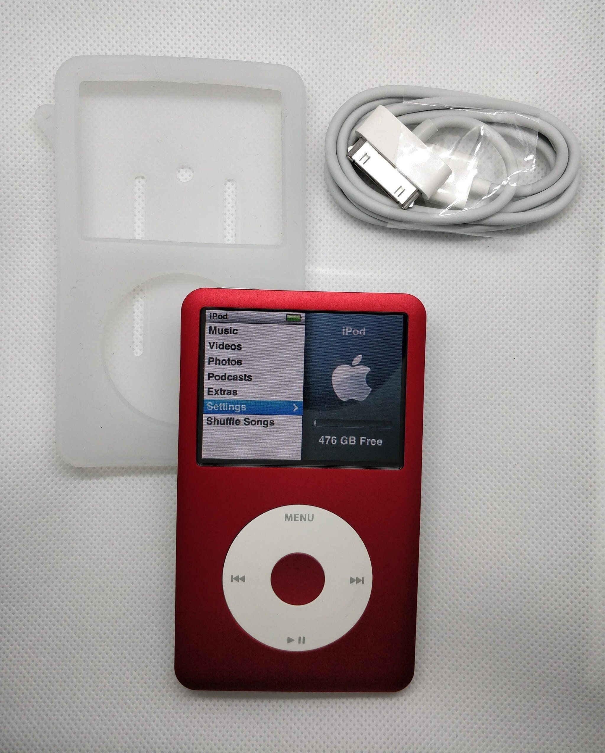 Apple iPod Classic - 第 7/6 世代、赤 + 白 (3000mAh Apple iPod Classic - 第 7/6 世代、赤 + 白 (3000mAh