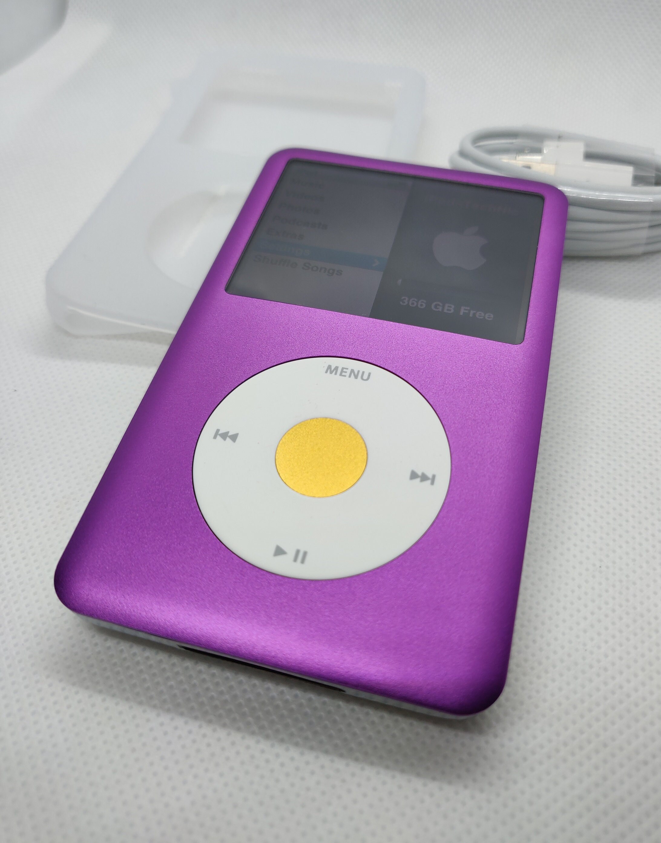 Apple iPod Classic - 第7世代/第6世代、パープル＋ホワイト＋ゴールド