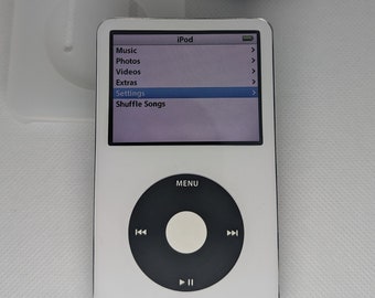 Apple iPod Classic - 5th gen, white+black (3000mah battery, customised)