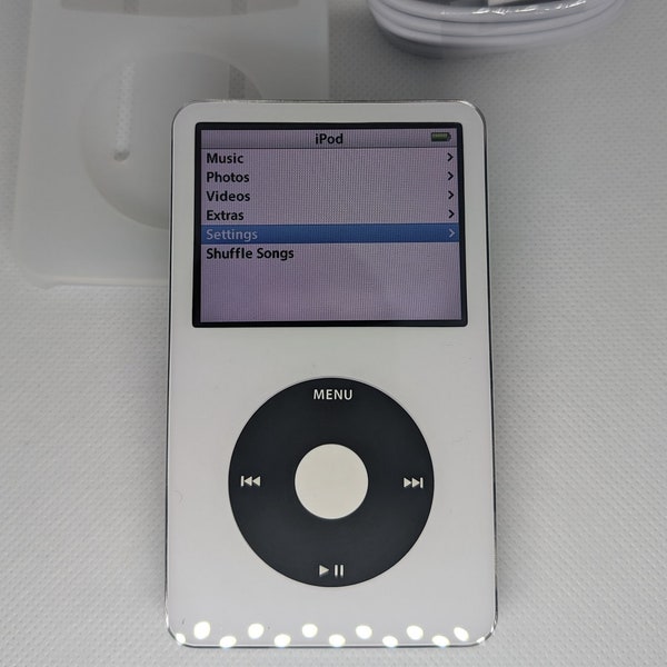 Apple iPod Classic - 5th gen, white+black (3000mah battery, customised)