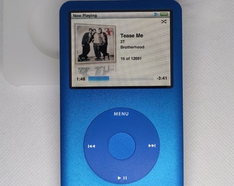 Apple iPod Classic - 7th gen, blue (3000mah battery, customised)