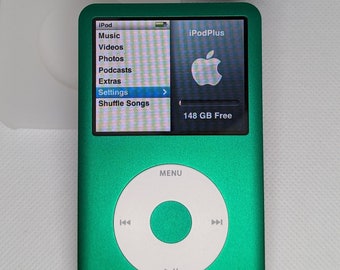 Apple iPod Classic - 7th gen, green+white (3000mah battery, customised)