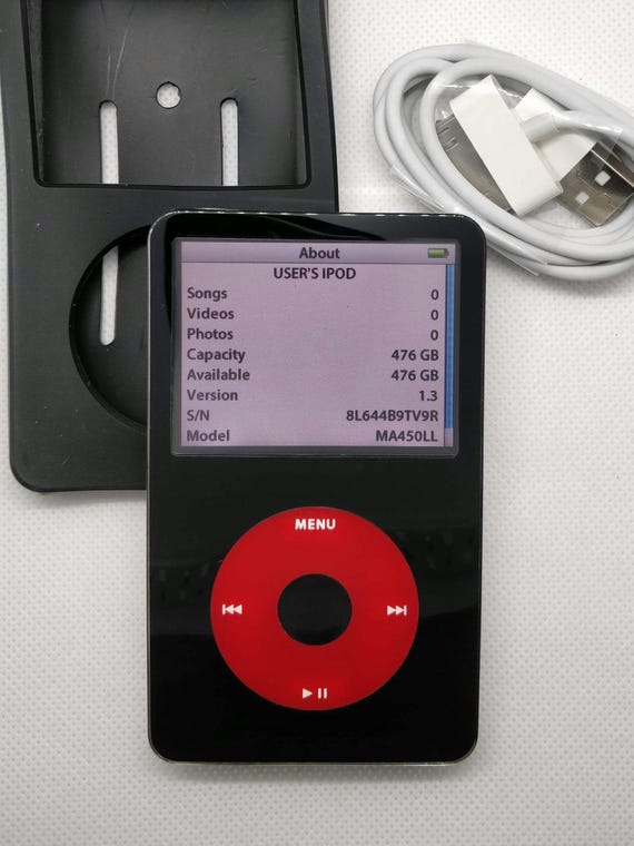 Apple Ipod Classic - 5th Gen, Black+red (3000mah Battery