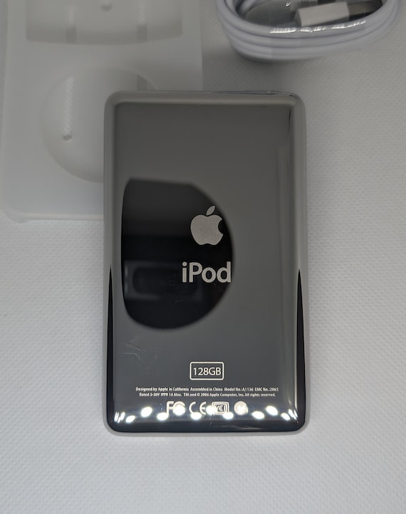 Apple iPod Classic - 第5世代、ホワイト＋ブルー（3000mAhバッテリー