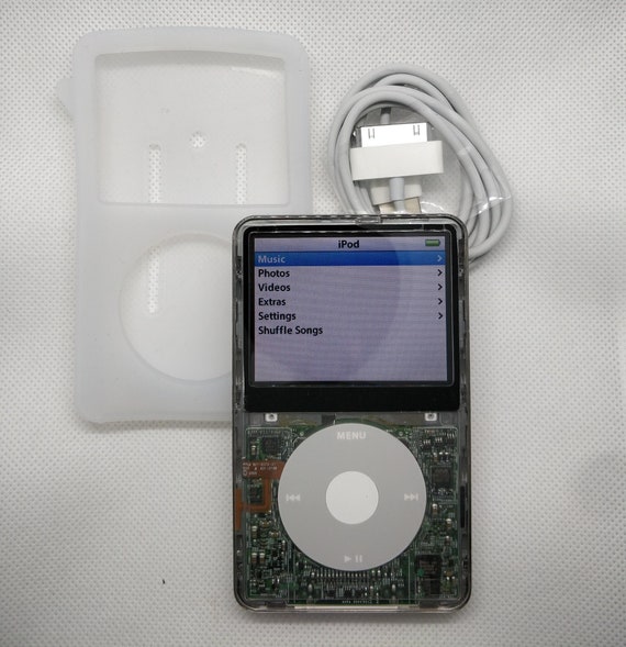 Apple Ipod Classic - 5th Gen, Clear+white (3000mah Battery