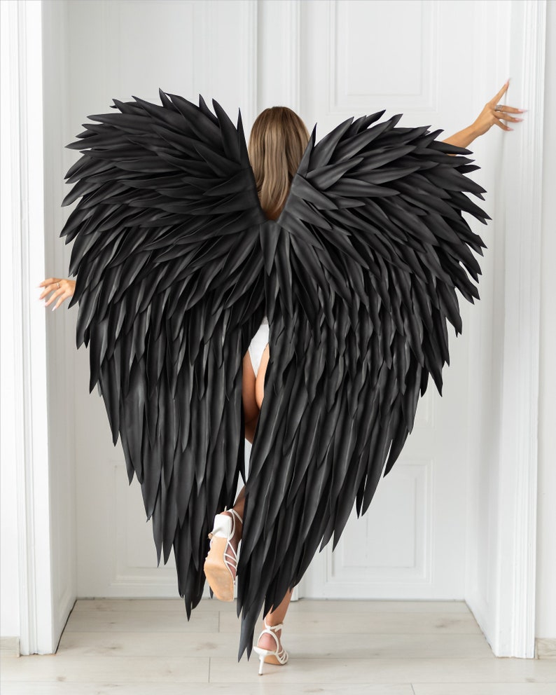 Black Angel Wings Costume for Photo Shoot Woman Extra Large Etsy