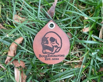 Personalize Your Own! Laser Engraved Leather Keychain,  Personalized Leather Keychain, Custom Engraved Leather Keychain