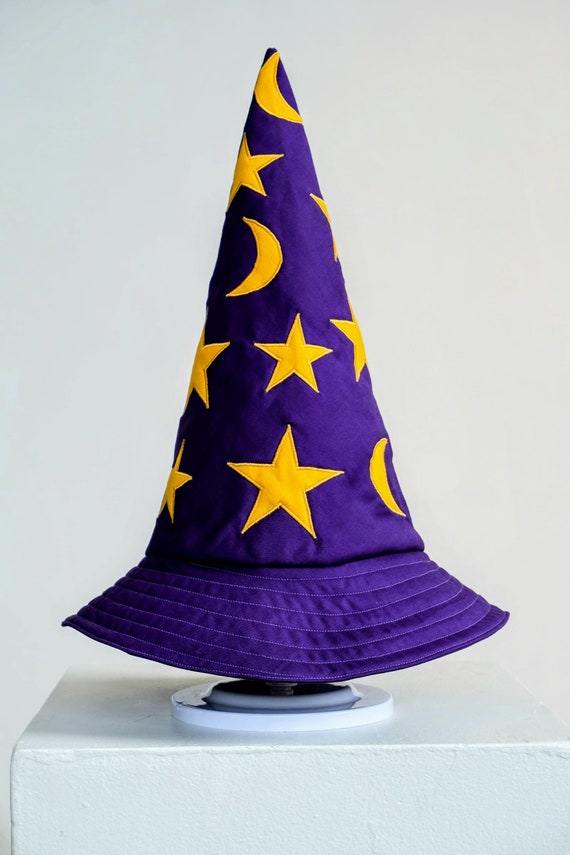 Purple Wizard Hat With Yellow Stars - Etsy