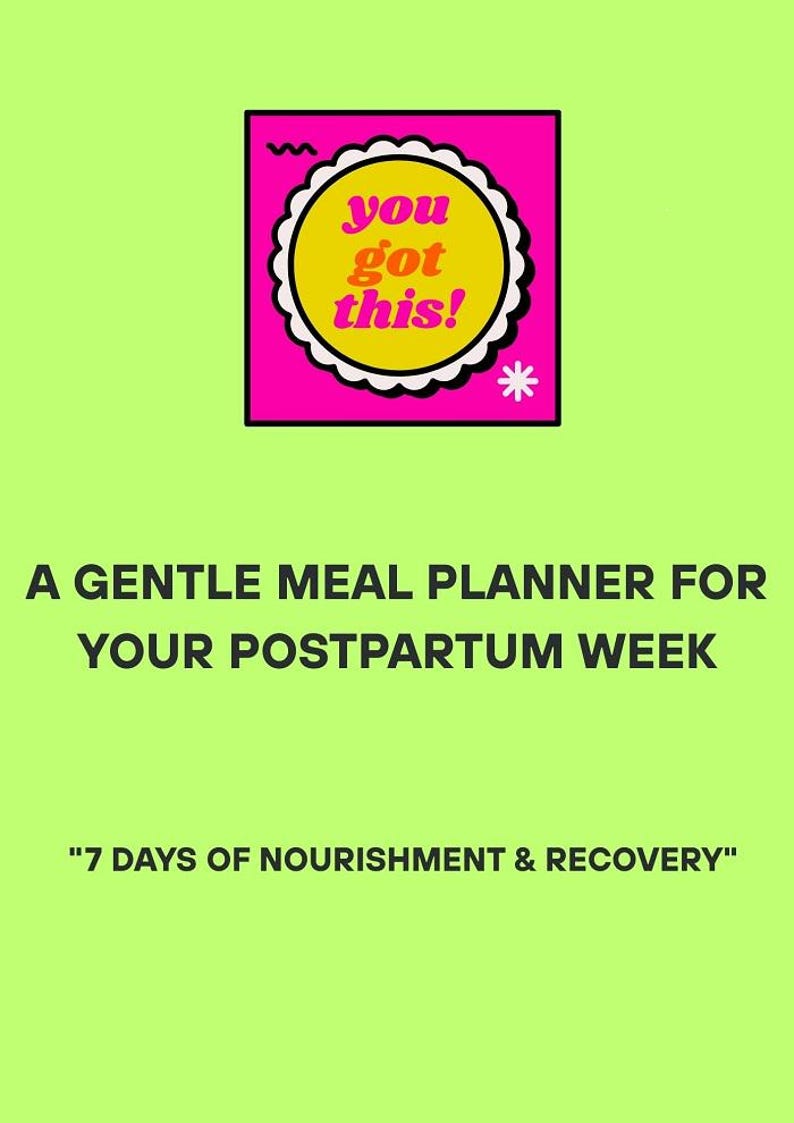 Postnatal Border Postpartum Meal Planner: 7-day Gentle Recovery, Affirmations (PDF) - Etsy
