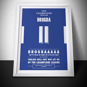 Drogba Chelsea Champions League Goal Print (Digital Download A4 JPG File)