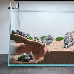 Maison souterraine naturelle d'angle pour aquarium/terrarium, 2 tailles