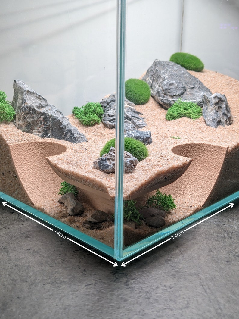 Aquarium/Terrarium Underground Natural Corner Tunnel M 画像 2