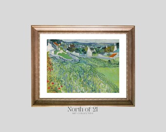 Vintage Vineyard Landscape Print, Digital Download, Printable Art, Farmhouse Wall Decor, Wall Art, Cottage Decor, Famous Vineyard Painting