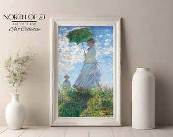 Vintage Painting, Instant Download, Madame Monet and her Son, Digital Download, Antique Painting, Wall Decor, Printable Art, Watercolor Art