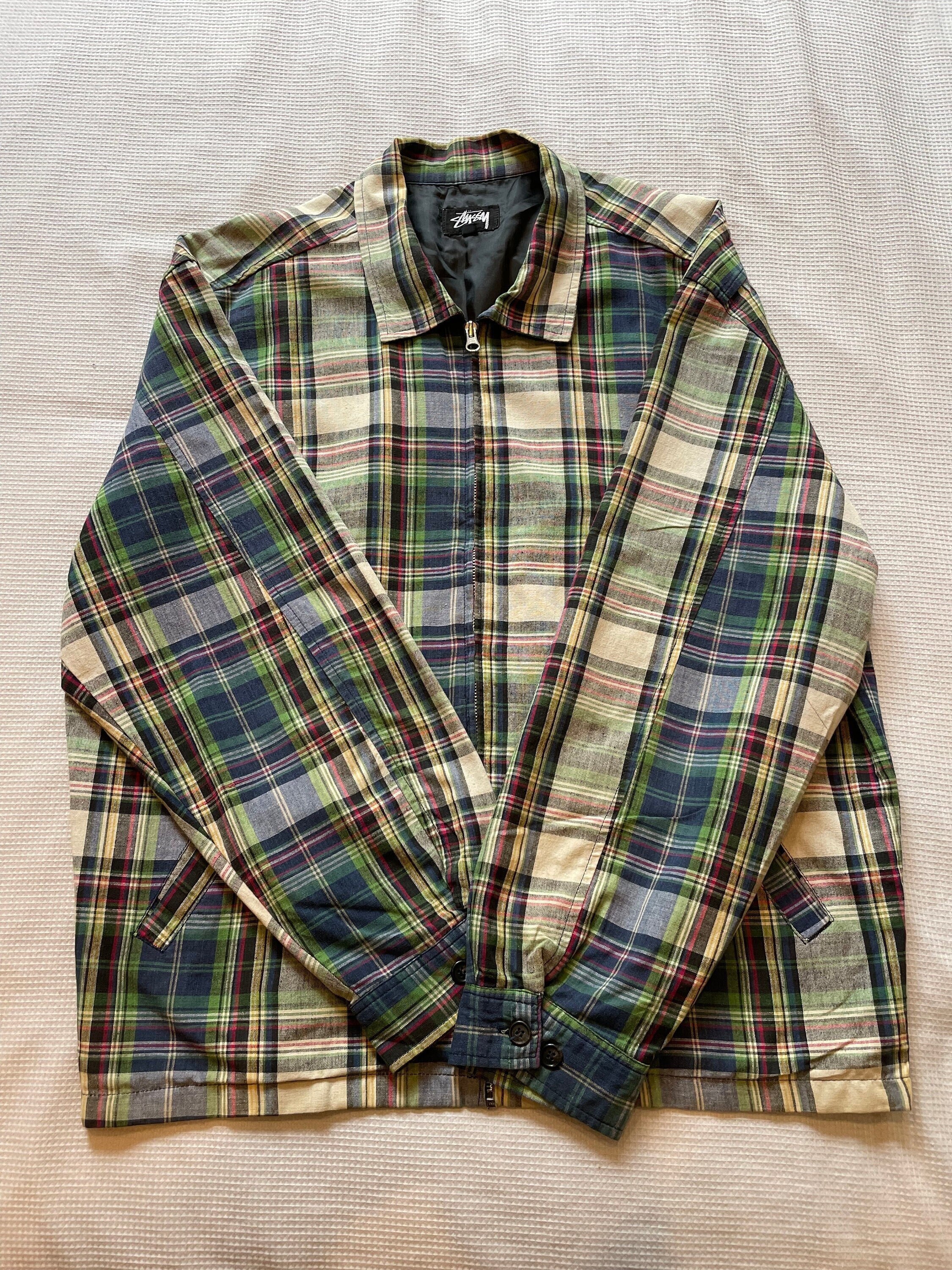 Vintage Stussy Green Plaid Jacket - Etsy