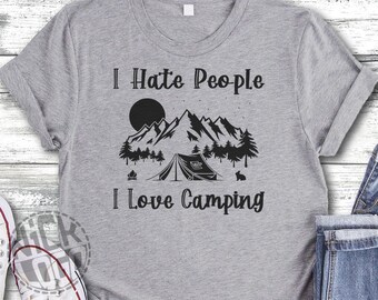 I Hate People Camping Travel Adventure Hiking Wild Forest Mountain Compass Bear SVG PNG