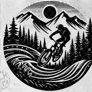 Mountain Bike Mtb Downhill Bicycle Cyclinglife Biking Sports Adventure Outdoor Forest SVG PNG