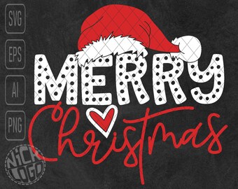 Merry Christmas Holiday Santa Claus Heart Christmastree Love SVG PNG