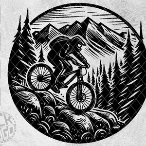 Mountain Bike Mtb Downhill Bicycle Cyclinglife Biking Sports Adventure Outdoor Forest SVG PNG