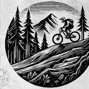 Mountain Bike Mtb Downhill Bicycle Cyclinglife Biking Sports Adventure Outdoor Forest SVG PNG