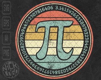 75 Digit Of Pi Number in Circle Mathematics Teacher Student School SVG PNG