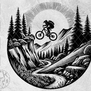 Mountain Bike Mtb Downhill Bicycle Cyclinglife Biking Sports Adventure Outdoor Forest SVG PNG