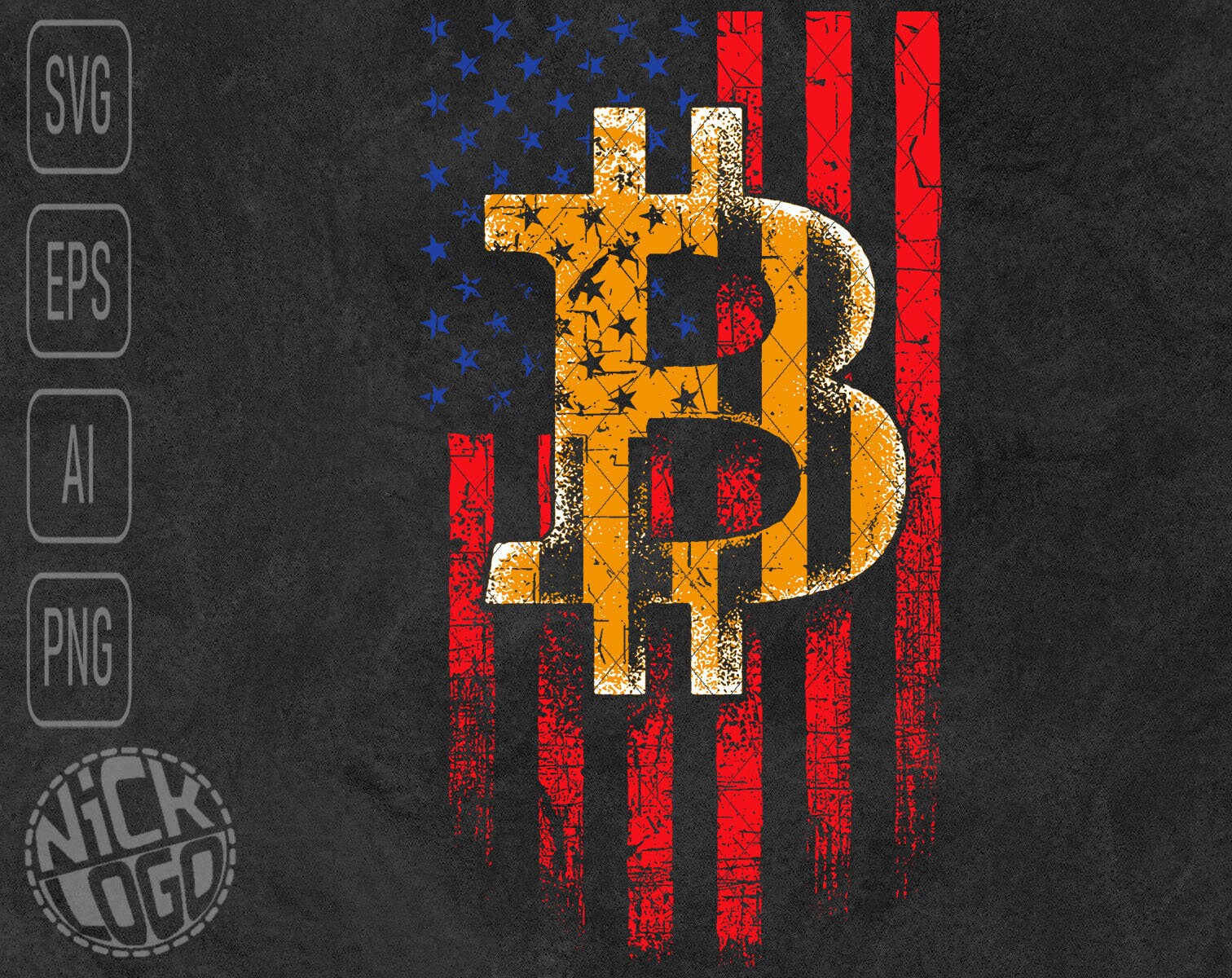 Bitcoin USA American Flag Digital Crypto Currency Money Distressed SVG PNG  - Etsy