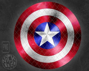 Colored Shield Captain America Superhero War Tv Series Movie PNG Sublimation Clipart